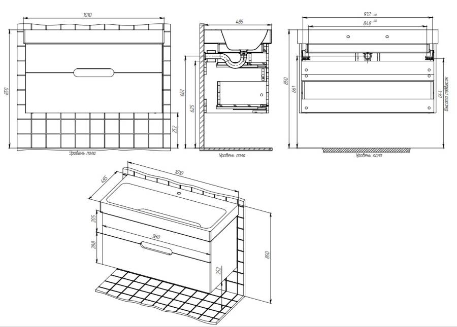 Тумба под раковину Creto Malibu Chocolate 100 Тумба под раковину Creto Malibu Chocolate 100