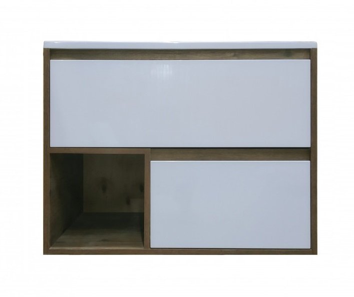 Тумба подвесная под умывальник Monaсo Wood 800х480 2 ящика (ШхГхВ) 798х476х607 Тумба подвесная под умывальник Monaсo Wood 800х480 2 ящика (ШхГхВ) 798х476х607