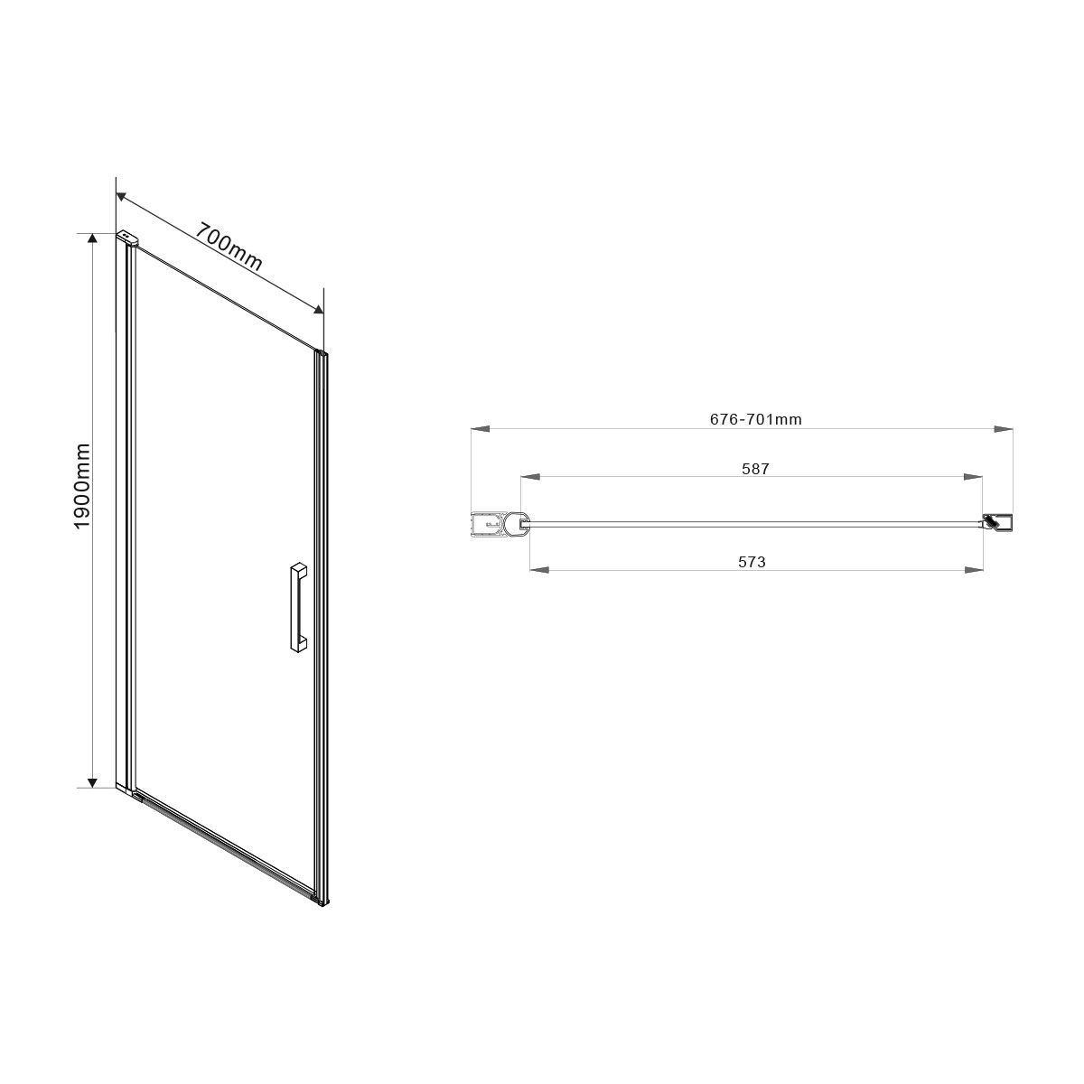 Душевая дверь Orta VPP-1O700CH-L, 700, хром, стекло шиншилла, левая Душевая дверь Orta VPP-1O700CH-L, 700, хром, стекло шиншилла, левая