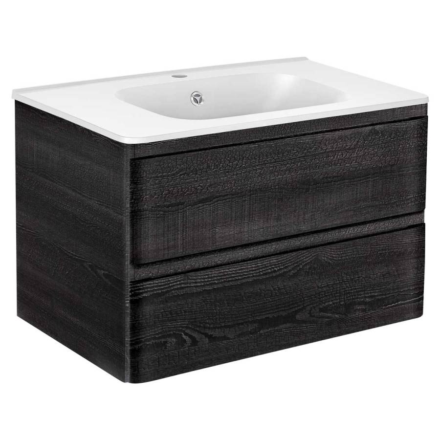 База под раковину Vico 800 подвесная, 2 выкатных ящика soft close, Carbone База под раковину Vico 800 подвесная, 2 выкатных ящика soft close, Carbone