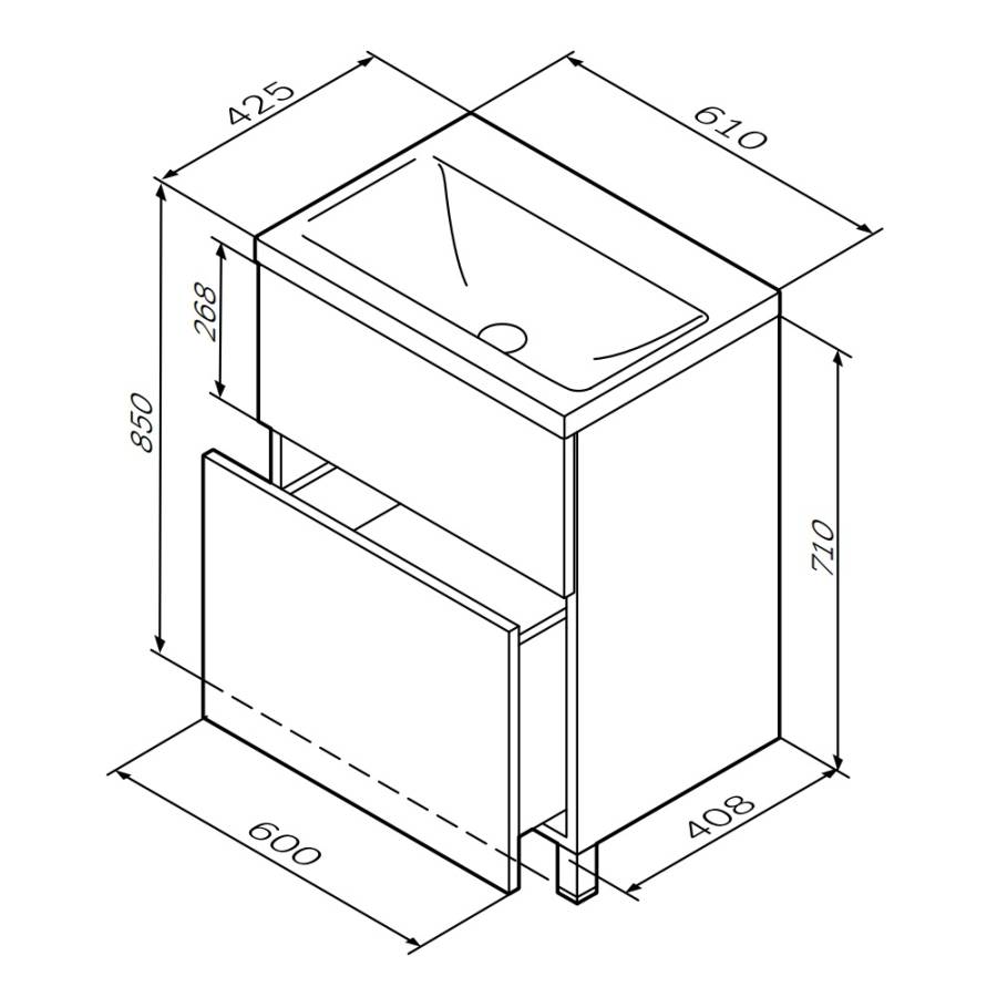 База под раковину напольная M90FSX06022WG32 База под раковину напольная M90FSX06022WG32