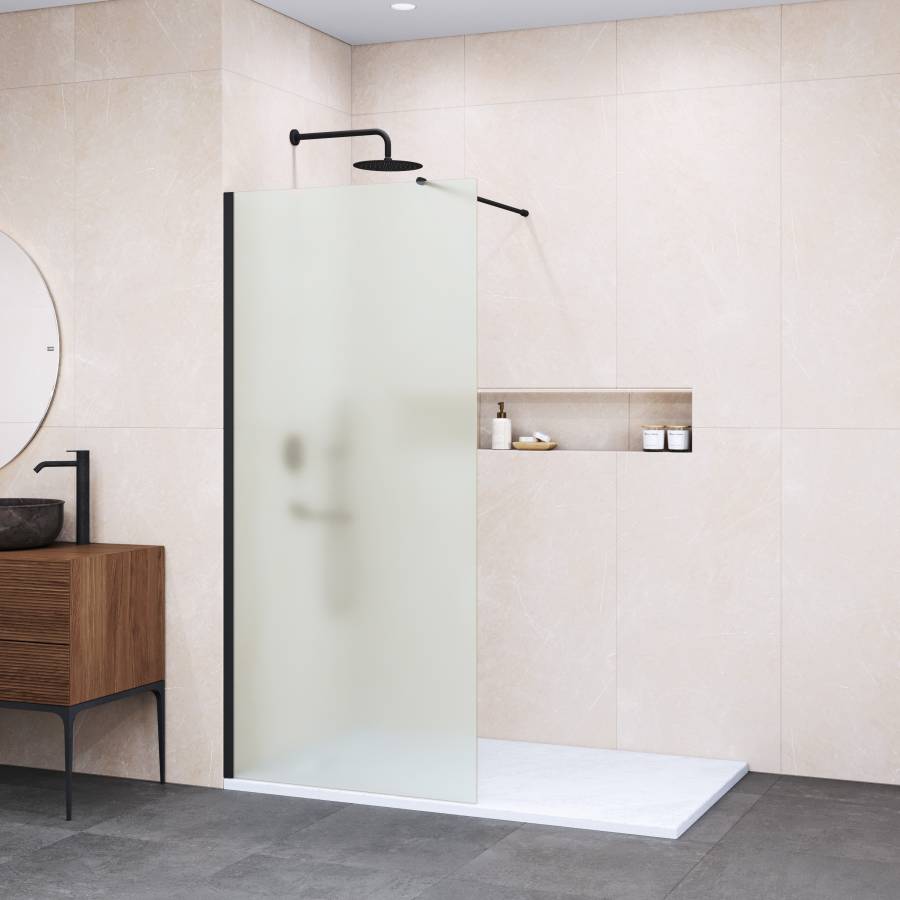 Душевая перегородка  60*195 RGW WA-002 B Чёрный/Матовое/6 мм (590-605) (Easy) Душевая перегородка  60*195 RGW WA-002 B Чёрный/Матовое/6 мм (590-605) (Easy)