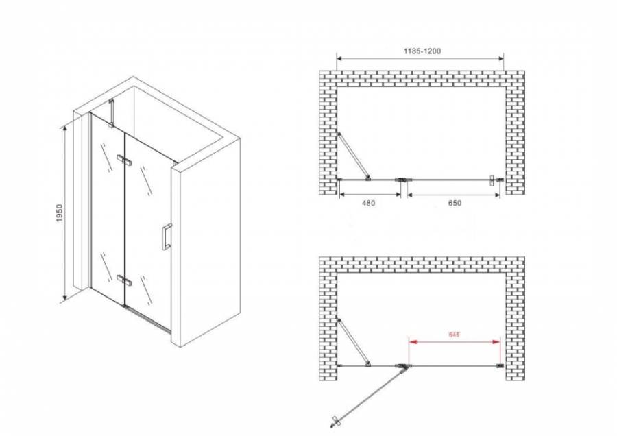 Душевая дверь ABBER Zart AG08120 Душевая дверь ABBER Zart AG08120