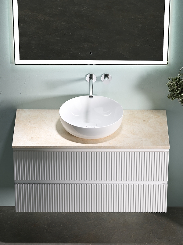 Тумба подвесная SANCOS Snob R 995х445х500, c двумя ящиками оснащенными доводчиками, Bianco, арт.SNR100W Тумба подвесная SANCOS Snob R 995х445х500, c двумя ящиками оснащенными доводчиками, Bianco, арт.SNR100W