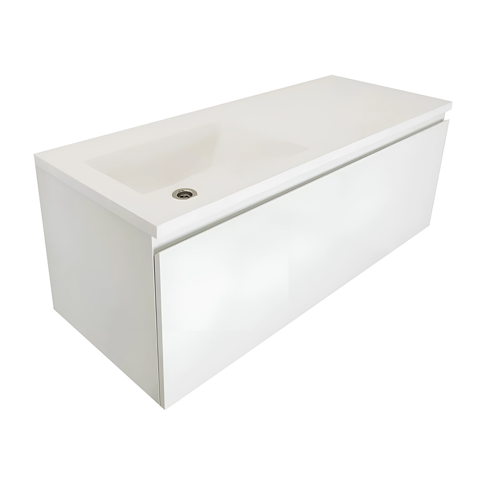 Тумба подвесная под умывальник Dallas Luxe 1300х482 левосторонняя 1 ящик (ШхГхВ) 1292х476х430 Тумба подвесная под умывальник Dallas Luxe 1300х482 левосторонняя 1 ящик (ШхГхВ) 1292х476х430