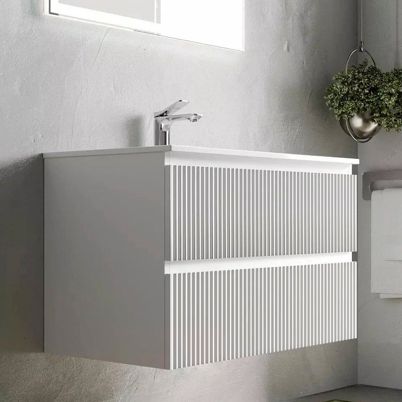 Тумба подвесная SANCOS Snob R 995х445х500, c двумя ящиками оснащенными доводчиками, Bianco, арт.SNR100W Тумба подвесная SANCOS Snob R 995х445х500, c двумя ящиками оснащенными доводчиками, Bianco, арт.SNR100W
