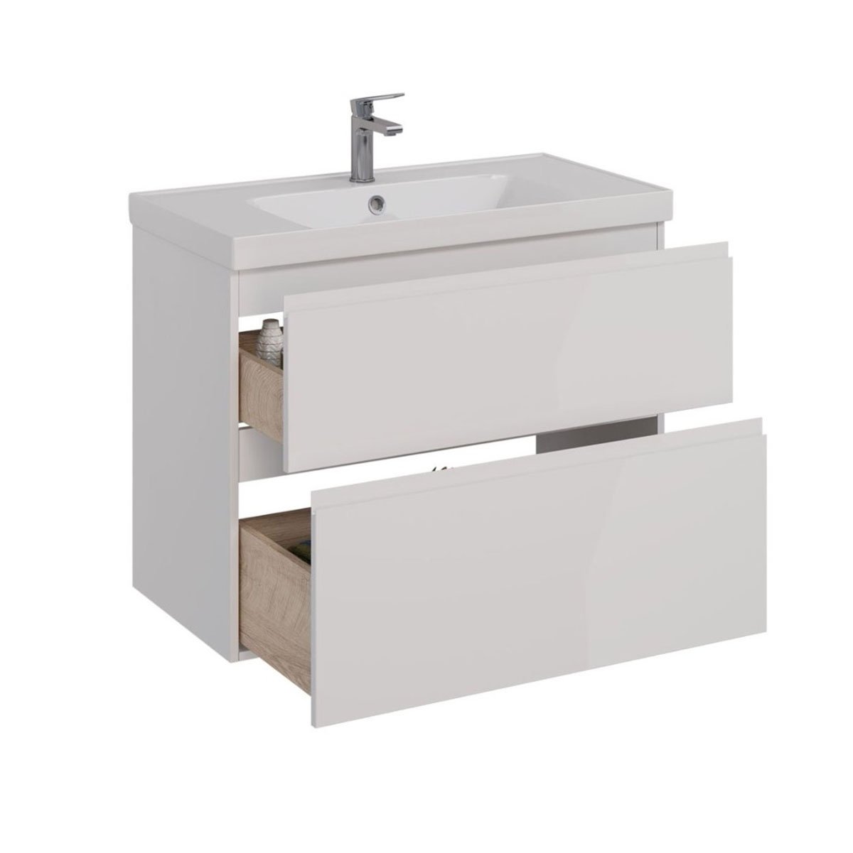 Тумба Lemark VEON 90см под 1 раковину, подвесная/напольная, 2 ящика, цвет корпуса, фасада: Белый глянец Тумба Lemark VEON 90см под 1 раковину, подвесная/напольная, 2 ящика, цвет корпуса, фасада: Белый глянец