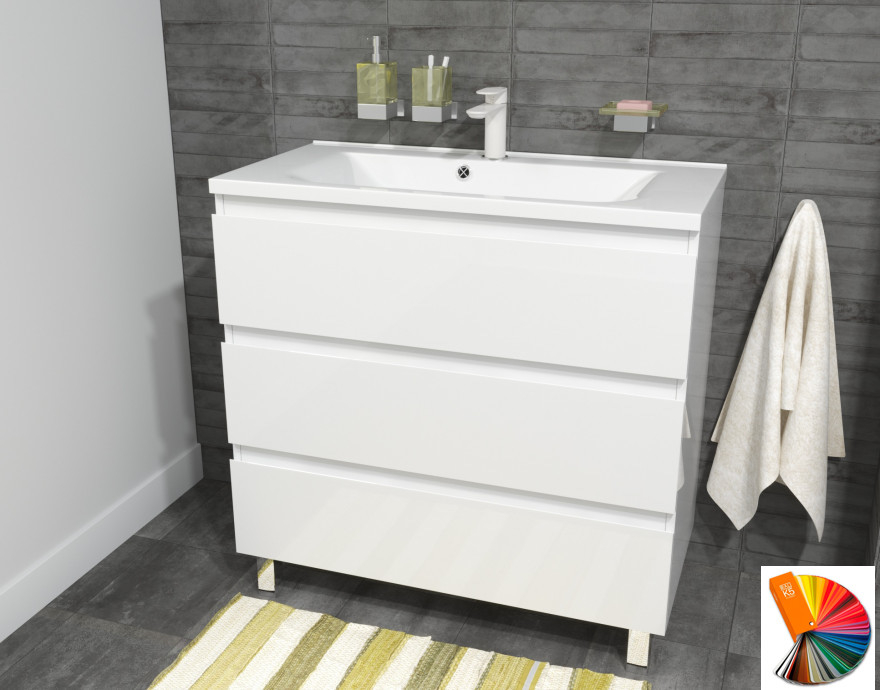 Тумба напольная под умывальник Bali New 900х450 3 ящика (ШхГхВ) 898х446х860 Тумба напольная под умывальник Bali New 900х450 3 ящика (ШхГхВ) 898х446х860