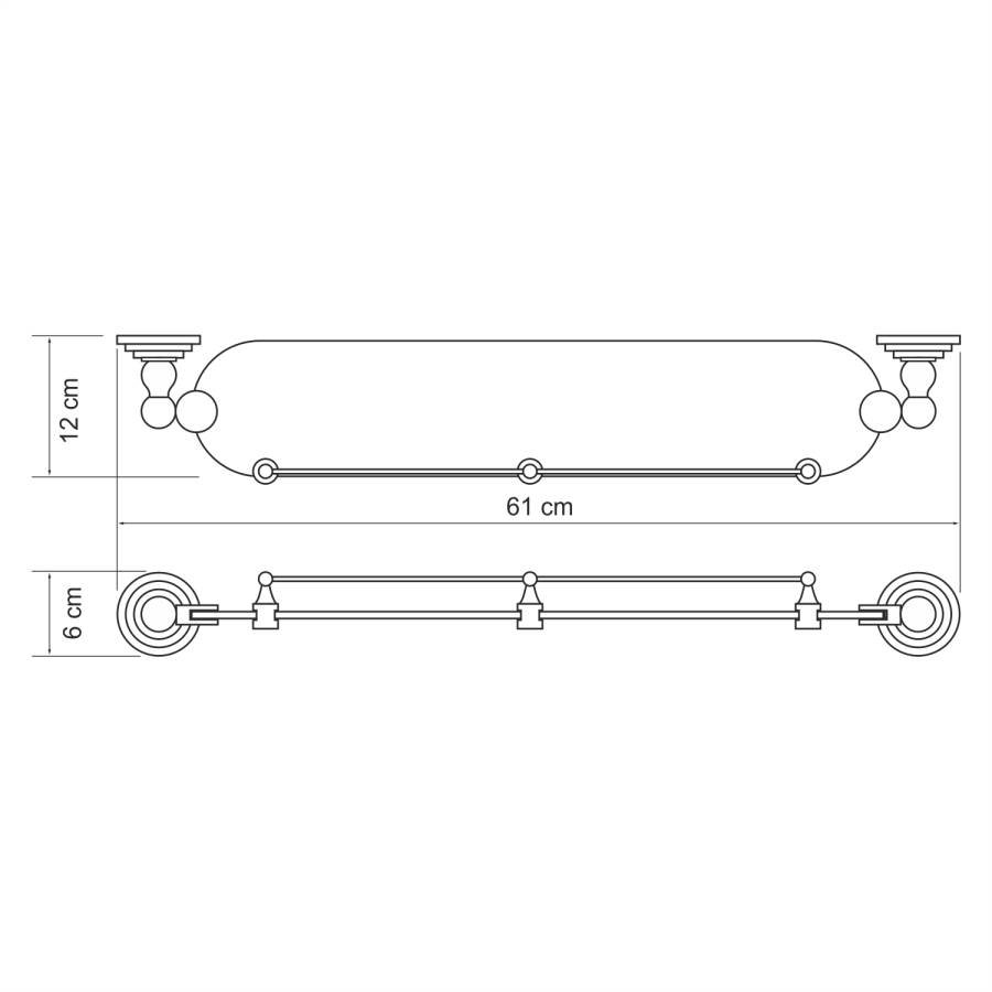 Ammer K-7044 (ранее К-7024) Полка стеклянная с бортиком Ammer K-7044 (ранее К-7024) Полка стеклянная с бортиком