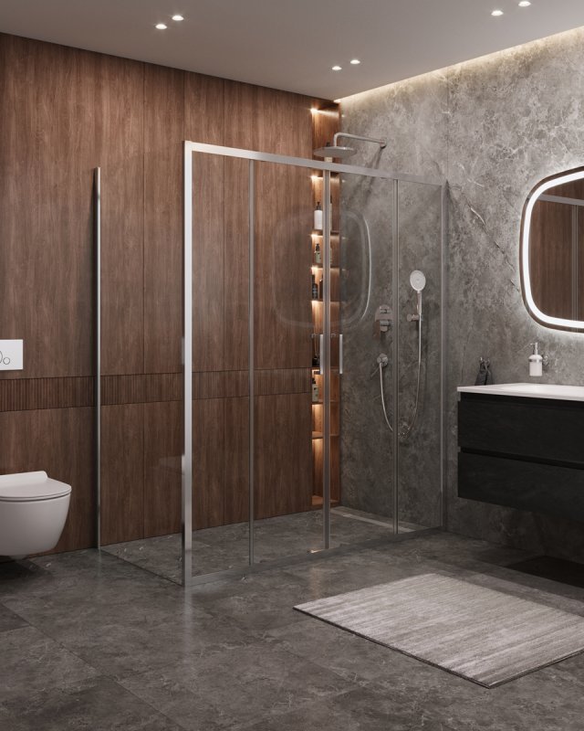 Душевой уголок CEZARES MOLVENO-AH-2/1-170/100-C-Cr-IV  Душевой уголок CEZARES MOLVENO-AH-2/1-170/100-C-Cr-IV