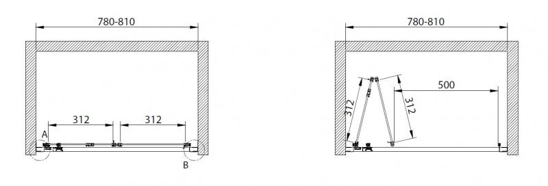 ECO-O-BS-90-C-Cr Душевая дверь ECO-O-BS-90-C-Cr Душевая дверь