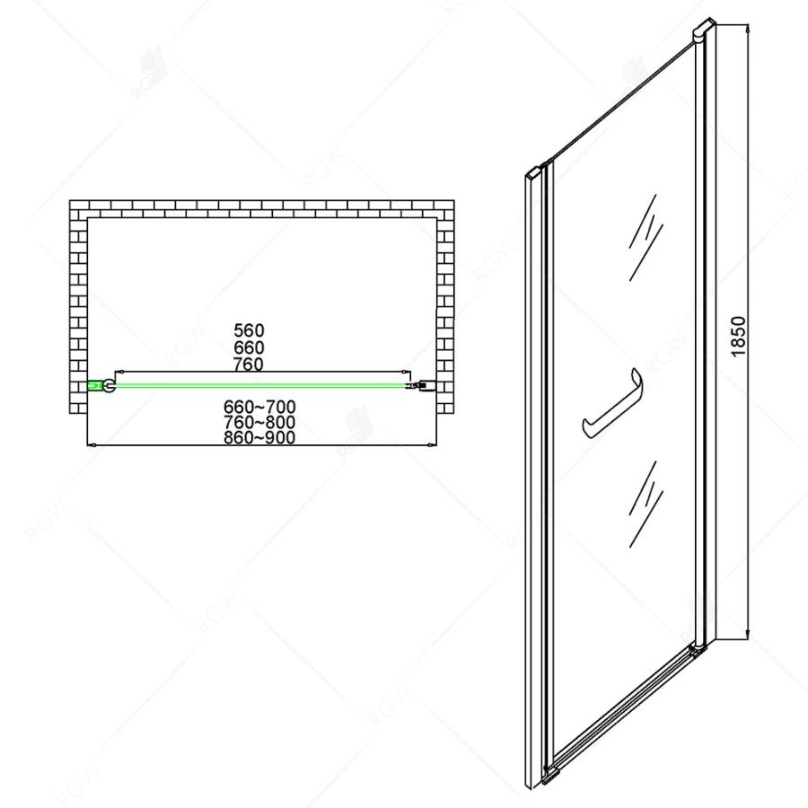 Душевая дверь RGW Passage PA-03 60 04080306-11 профиль Хром стекло прозрачное Душевая дверь RGW Passage PA-03 60 04080306-11 профиль Хром стекло прозрачное