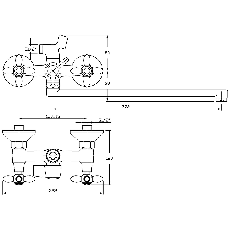 Смеситель для ванны/душа Agger Retro Bronze A1921188 с душевым набором Смеситель для ванны/душа Agger Retro Bronze A1921188 с душевым набором