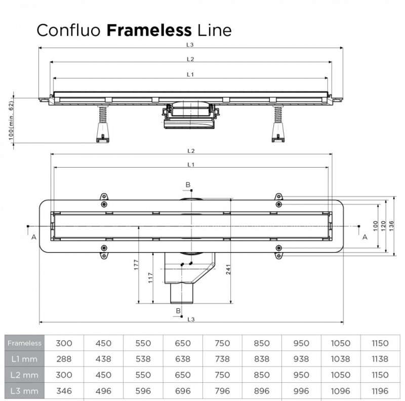 13701229 Душевой лоток Pestan Confluo Frameless Line 450 Исполнение: Хром матовый  13701229 Душевой лоток Pestan Confluo Frameless Line 450 Исполнение: Хром матовый