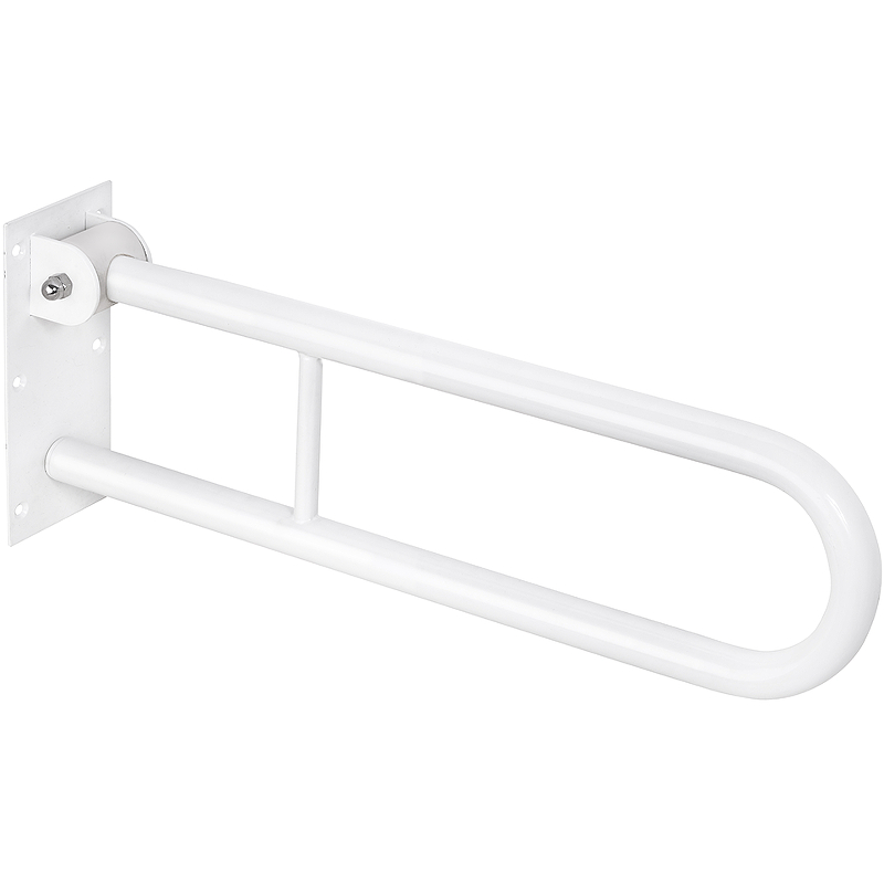 Откидной поручень с фиксатором 813 мм, белый Откидной поручень с фиксатором 813 мм, белый