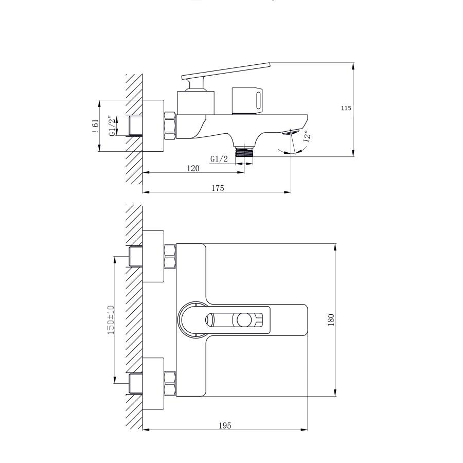 Смеситель для ванны с коротким изливом RUSH Palm (PL2530-44) Смеситель для ванны с коротким изливом RUSH Palm (PL2530-44)