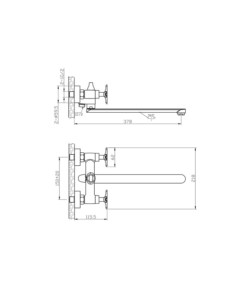 Смеситель для ванны/душа Agger Love A1021100 Смеситель для ванны/душа Agger Love A1021100