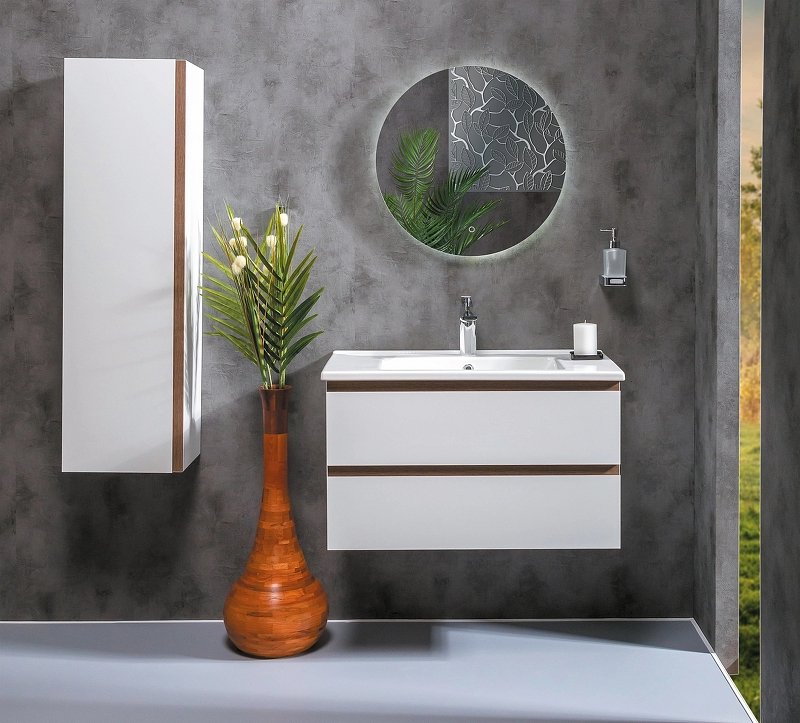 Тумба CAPOLDA 85 белая + ручка дерево 849-085-WW Boheme Тумба CAPOLDA 85 белая + ручка дерево 849-085-WW Boheme