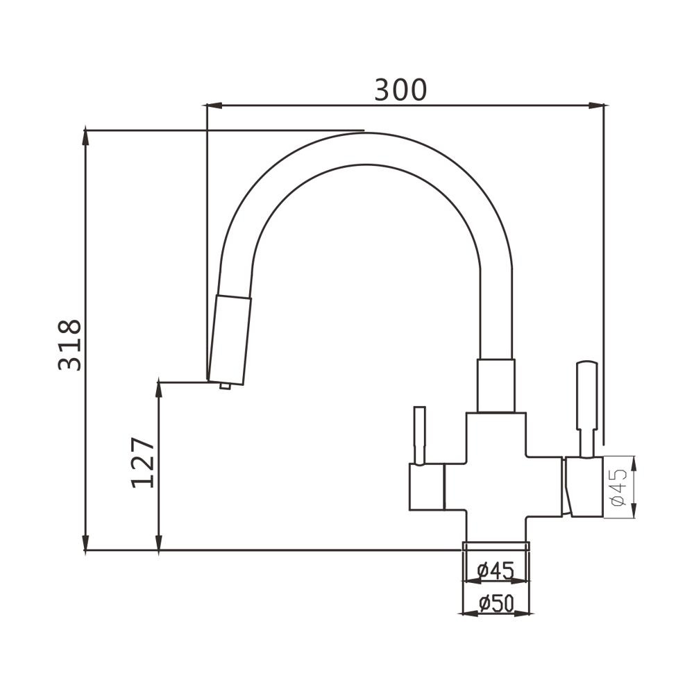 Смеситель для кухни латунь, сатинS568B Смеситель для кухни латунь, сатинS568B