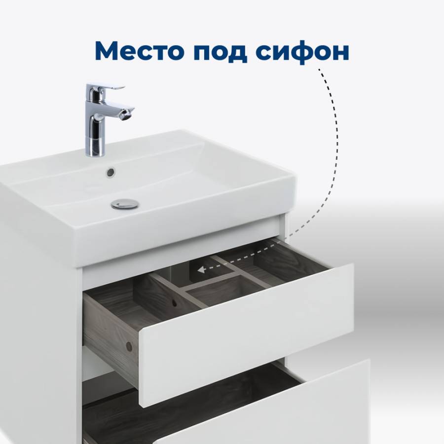 Тумба под раковину Aquanet Nova Lite 60 белый (2 ящика) Тумба под раковину Aquanet Nova Lite 60 белый (2 ящика)