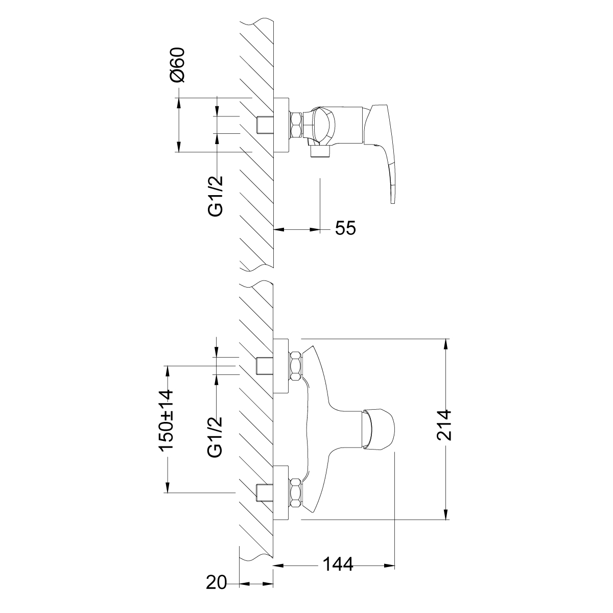 Смеситель Lemark Linara LM0403C для душа Смеситель Lemark Linara LM0403C для душа
