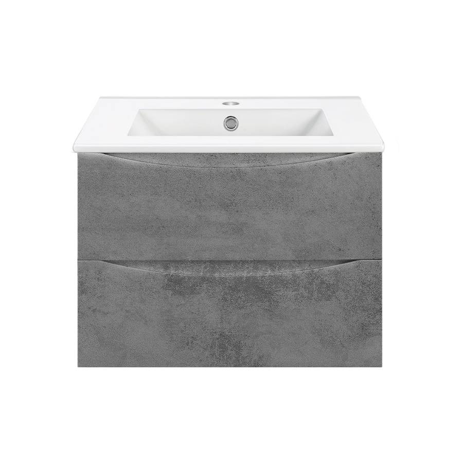 База под керамическую раковину Mia 700 подвесная, 2 выкатных ящика soft close, Beton База под керамическую раковину Mia 700 подвесная, 2 выкатных ящика soft close, Beton