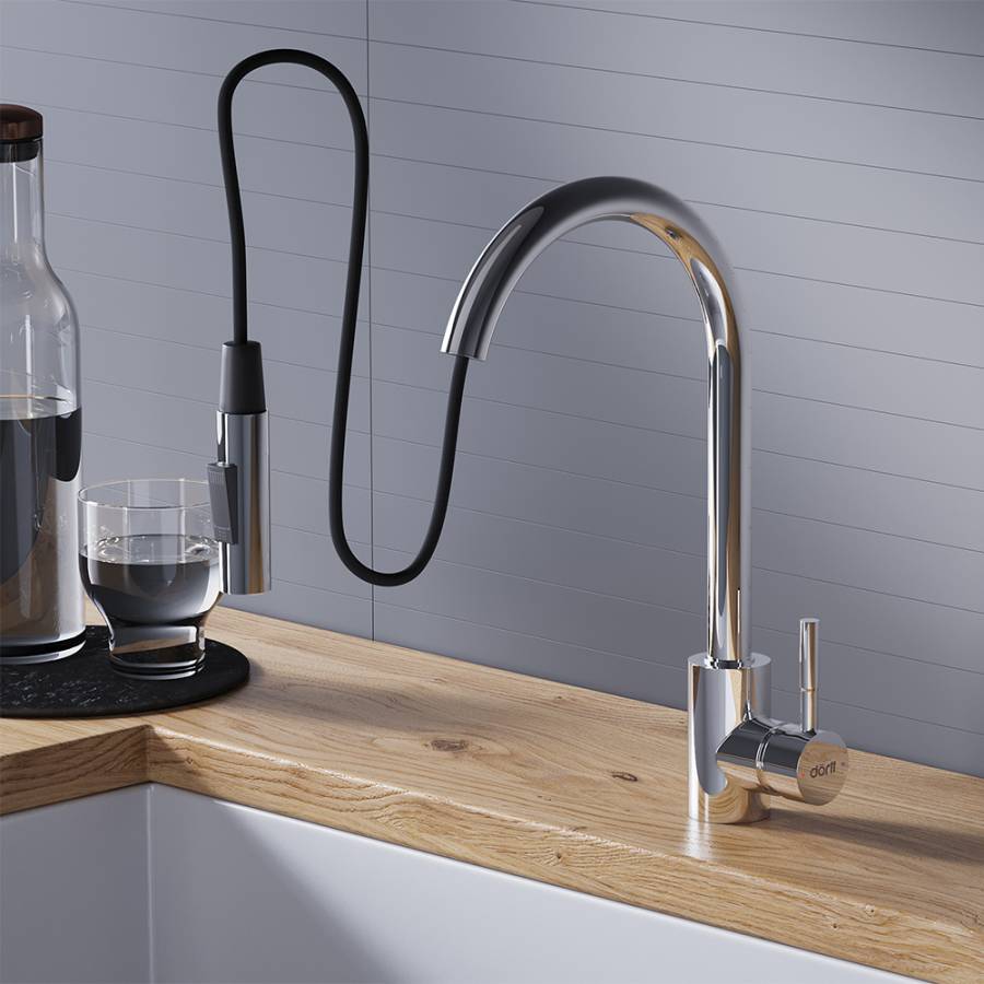 D3007500 Logic кухонный смеситель вытягивающимся изливом Logic, хром D3007500 Logic кухонный смеситель вытягивающимся изливом Logic, хром