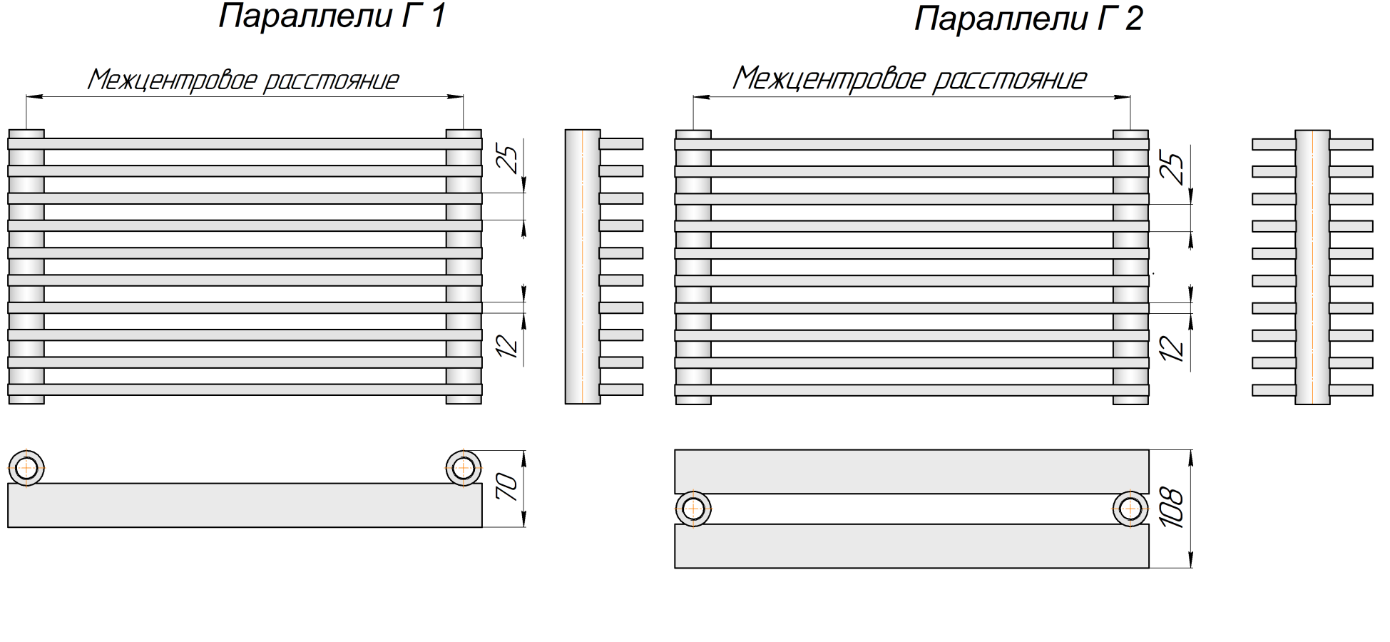 Трубчатый радиатор Параллели Г 1-300-3, (базовое исполнение) Трубчатый радиатор Параллели Г 1-300-3, (базовое исполнение)
