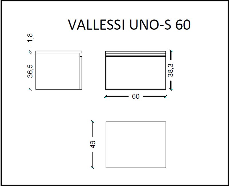 Ящик под столешницу 60см АНТРАЦИТ мат. VALLESSI UNO-S 897-060-A mat Boheme Ящик под столешницу 60см АНТРАЦИТ мат. VALLESSI UNO-S 897-060-A mat Boheme