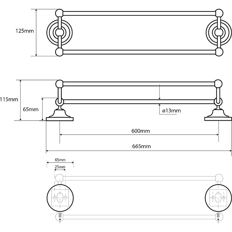 Двойной держатель полотенца Двойной держатель полотенца
