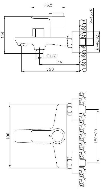 ANCONA Смеситель термостатический для ванны и душа, хром ANCONA-VASM-CRM ANCONA Смеситель термостатический для ванны и душа, хром ANCONA-VASM-CRM