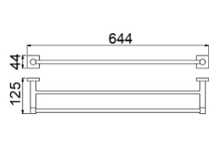 Полотенцедержатель двойной Timo Selene Black 12056/03