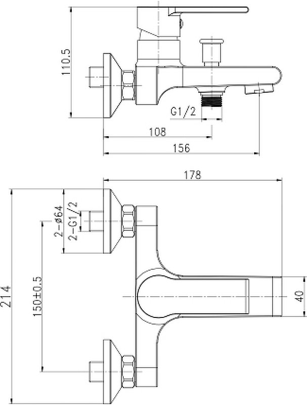 Смеситель для ванны BRASKO BLACK однорычажный черный Смеситель для ванны BRASKO BLACK однорычажный черный