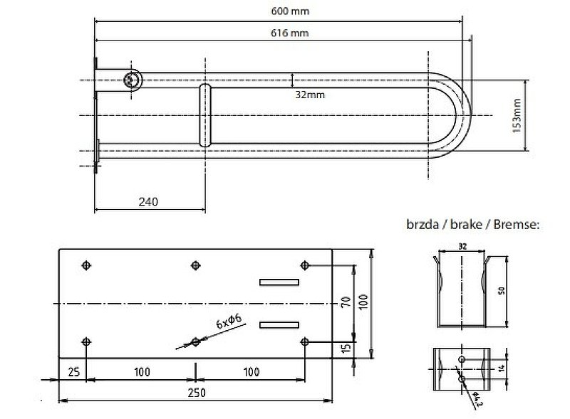Поручень Bemeta Help 301507804 Белый матовый, с фиксатором 600 мм Поручень Bemeta Help 301507804 Белый матовый, с фиксатором 600 мм