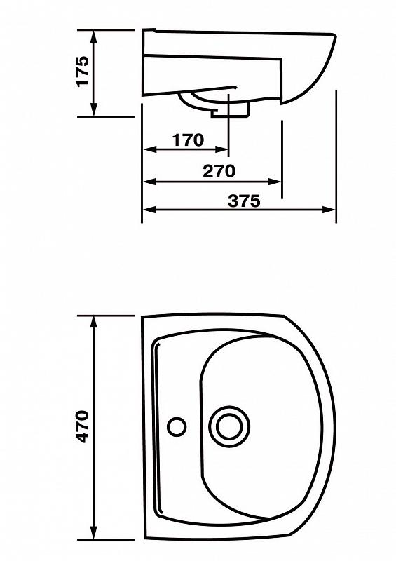 Раковина Оскольская керамика Дора 47 Раковина Оскольская керамика Дора 47