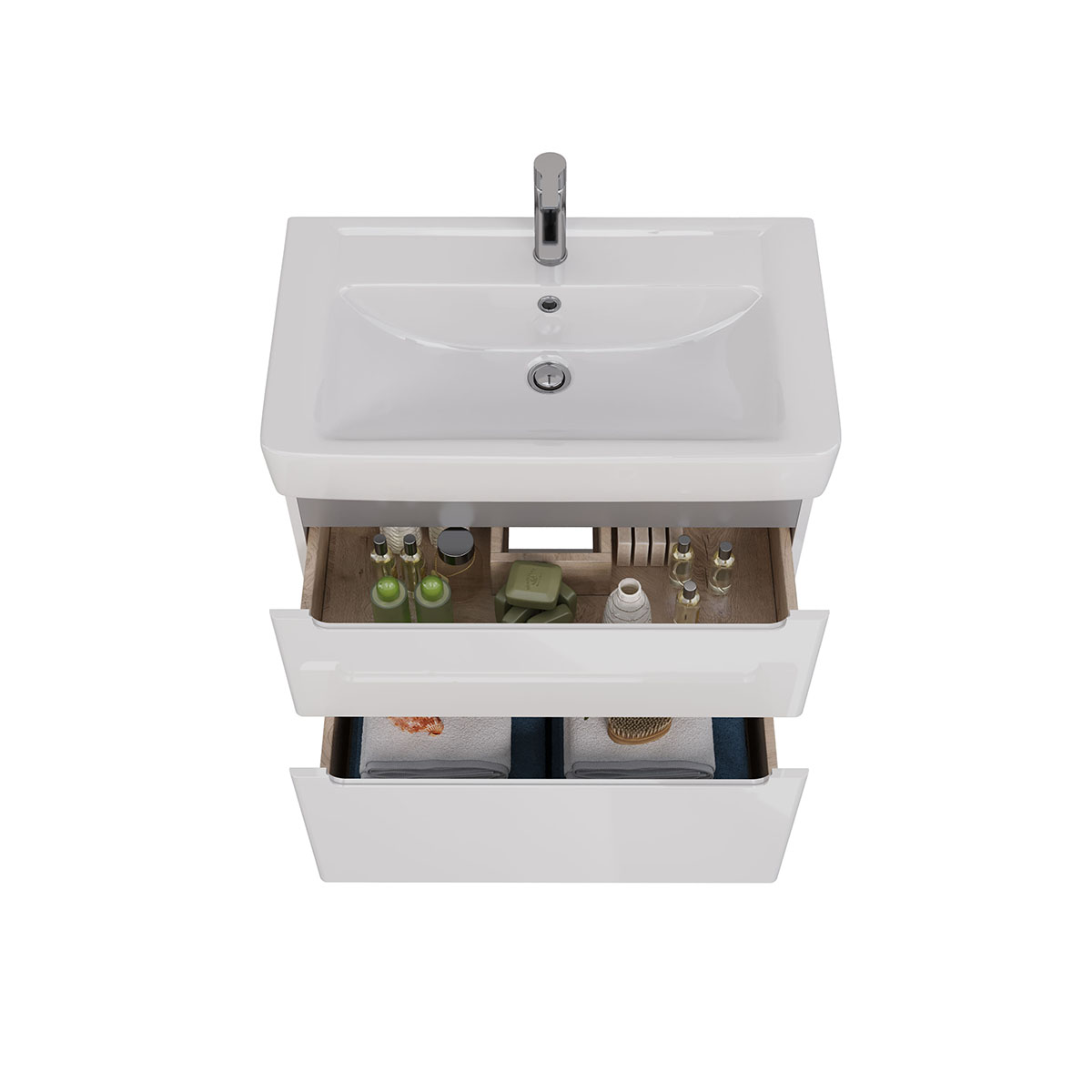 Тумба Lemark BUNO 80см под 1 раковину, подвесная/напольная, 2 ящика, цвет корпуса, фасада: Белый глянец Тумба Lemark BUNO 80см под 1 раковину, подвесная/напольная, 2 ящика, цвет корпуса, фасада: Белый глянец