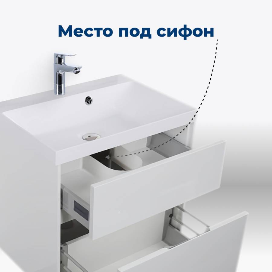 Тумба под раковину Aquanet Латина 70 белый (2 ящика) Тумба под раковину Aquanet Латина 70 белый (2 ящика)