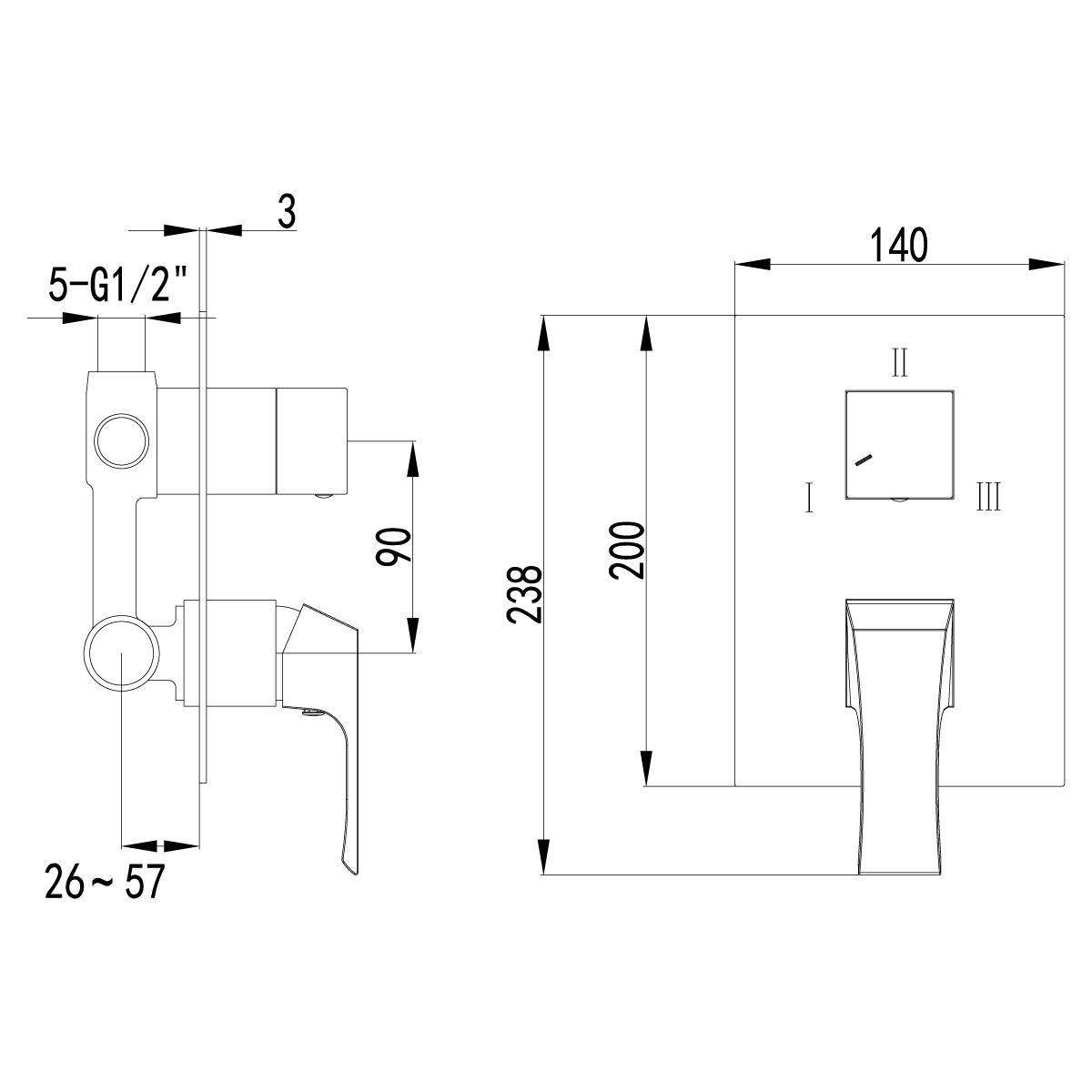 Смеситель Lemark Unit LM4528C для ванны и душа, встраиваемый Смеситель Lemark Unit LM4528C для ванны и душа, встраиваемый