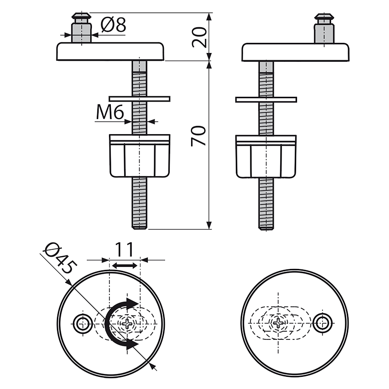 Петли с нижним монтажом, пластиковая крышка Петли с нижним монтажом, пластиковая крышка
