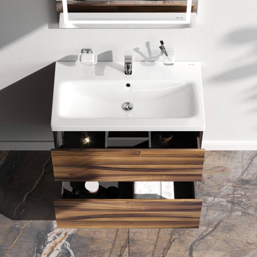 База под раковину, подвесная, 75 см, 2 ящика, орех M90FHX0752HF База под раковину, подвесная, 75 см, 2 ящика, орех M90FHX0752HF