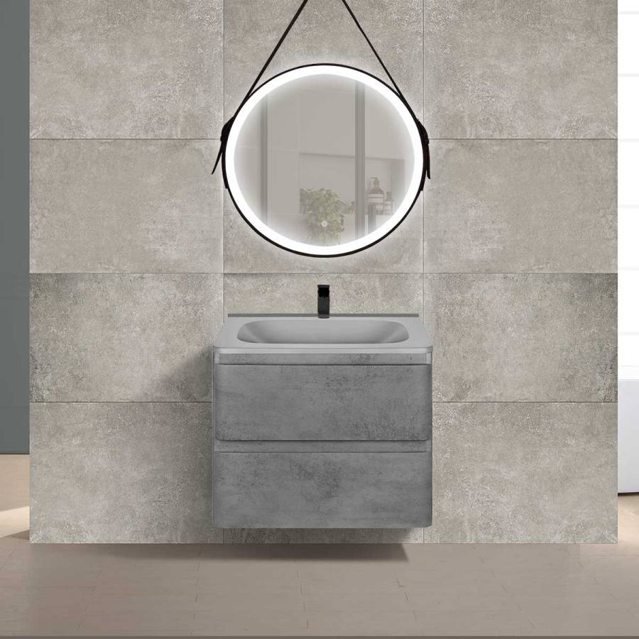 База под раковину Vico 600 подвесная, 2 выкатных ящика soft close, Beton База под раковину Vico 600 подвесная, 2 выкатных ящика soft close, Beton