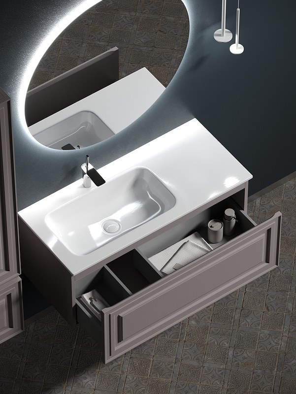 Тумба подвесная SANCOS Very 995х445х406, c одним  ящиком оснащенным доводчиками, левая , Doha Soft , арт.VR100LSM Тумба подвесная SANCOS Very 995х445х406, c одним  ящиком оснащенным доводчиками, левая , Doha Soft , арт.VR100LSM