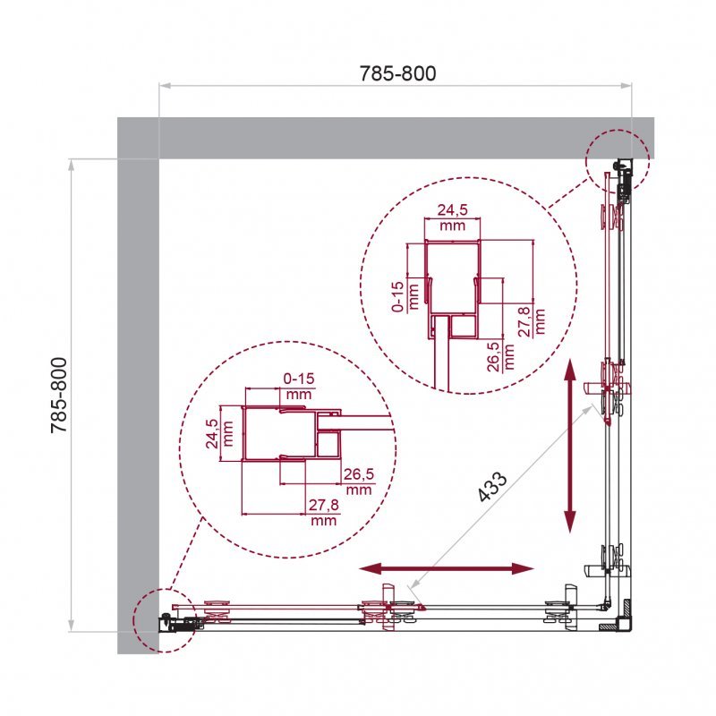 Душевой уголок BELBAGNO LUCE-A-2 Душевой уголок BELBAGNO LUCE-A-2