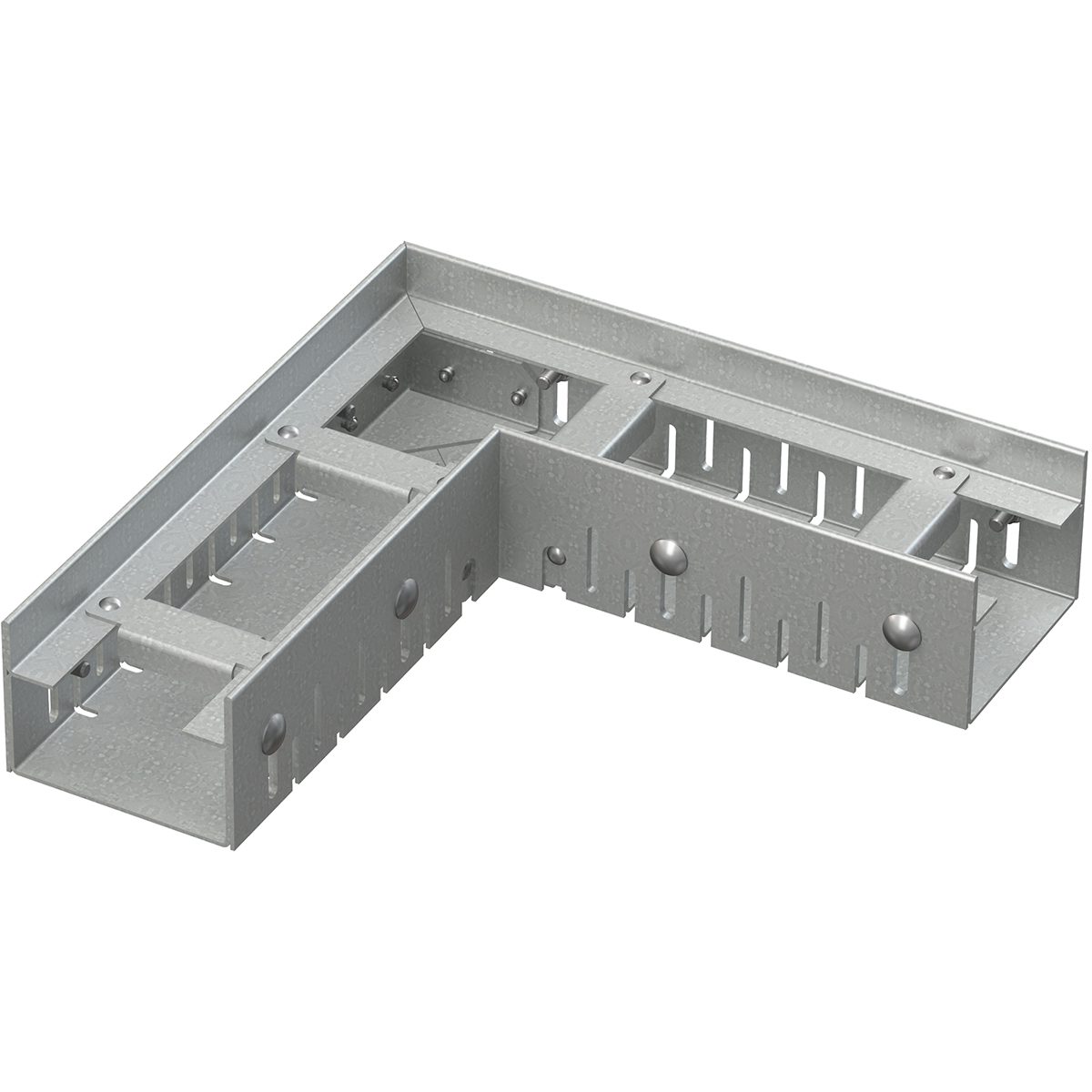 Дренажный угловой желоб 75 мм регулируемый, оцинкованная сталь Дренажный угловой желоб 75 мм регулируемый, оцинкованная сталь