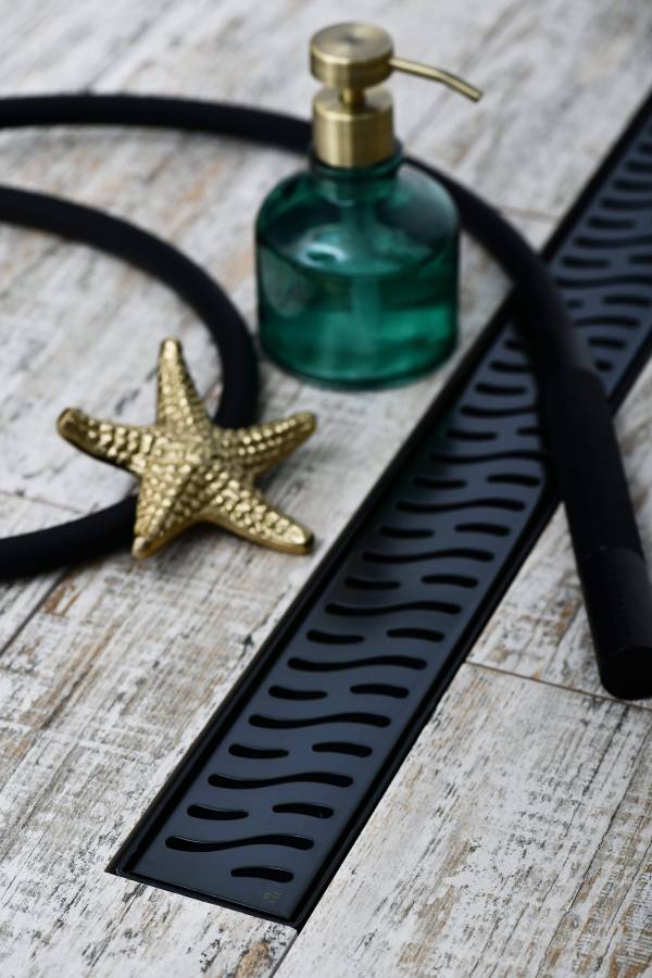 Душевой лоток 45 см Creto Zigzag CRE-450 ZB с решеткой, черный Душевой лоток 45 см Creto Zigzag CRE-450 ZB с решеткой, черный