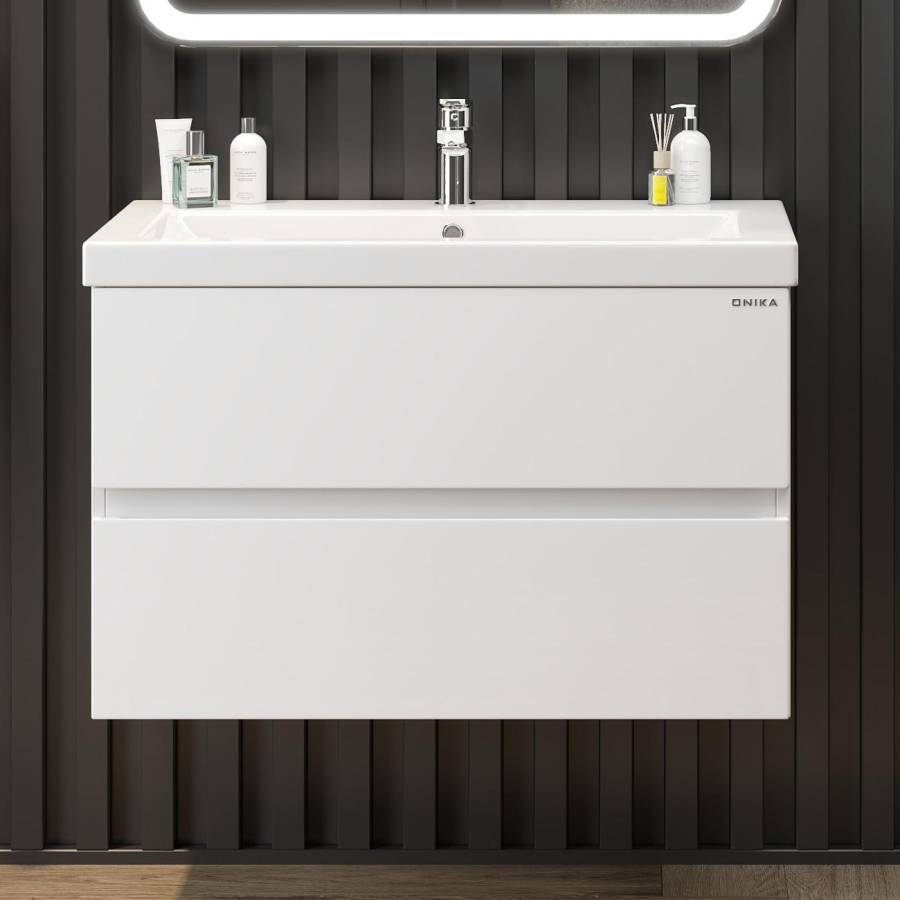 Тумба Onika Эвада 80 подвесная, белая (ум. Миранда 80/ Como-80) Тумба Onika Эвада 80 подвесная, белая (ум. Миранда 80/ Como-80)