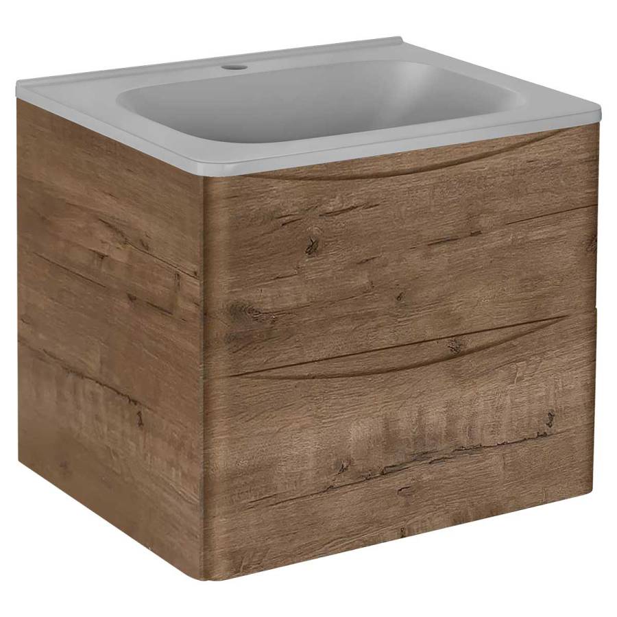 База под раковину Paola 600 подвесная, 2 выкатных ящика soft close, V.Oak База под раковину Paola 600 подвесная, 2 выкатных ящика soft close, V.Oak