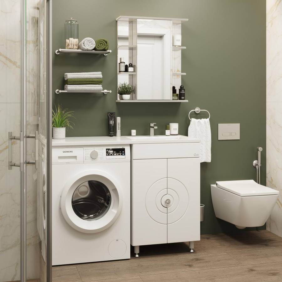 Тумба Onika Космос 60 напольная, под стиральную машину, белая (ум.Марсал 120) Тумба Onika Космос 60 напольная, под стиральную машину, белая (ум.Марсал 120)