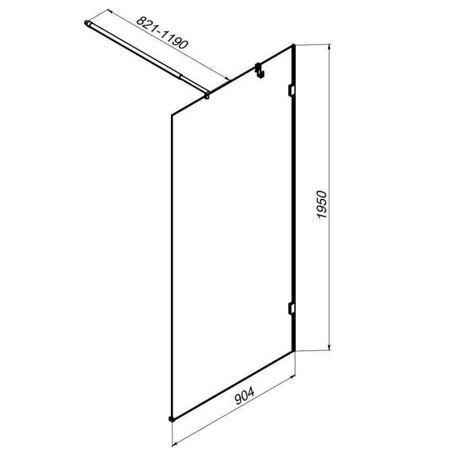 W94WI-90-F1-BTE Душевая перегородка X-Joy 90x195, стекло прозр. 6 мм + покрытие, фурнитура черный W94WI-90-F1-BTE Душевая перегородка X-Joy 90x195, стекло прозр. 6 мм + покрытие, фурнитура черный