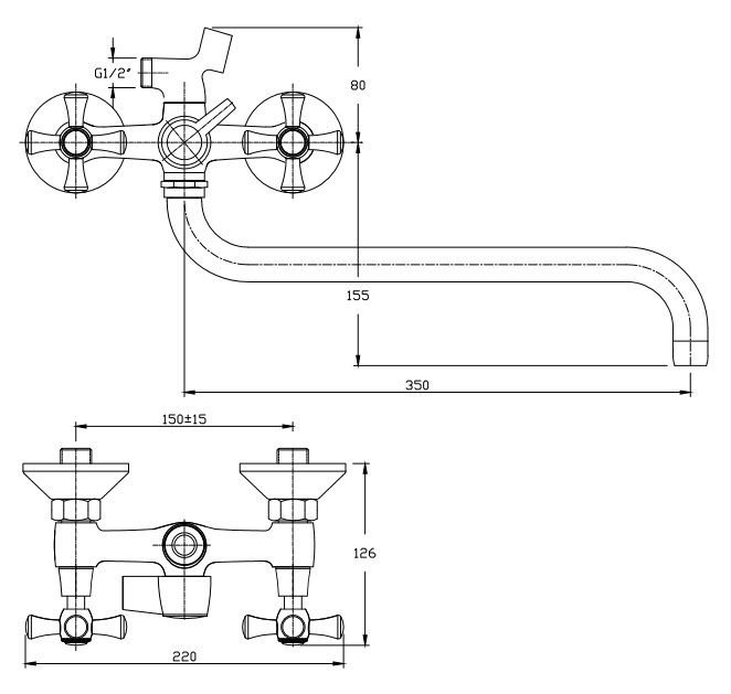 Смеситель для ванны/душа Orange Classic M71-221cr с душевым набором Смеситель для ванны/душа Orange Classic M71-221cr с душевым набором